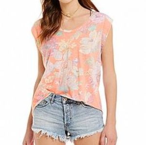 FREE PEOPLE Gardenia Hi Low Tee Sz M